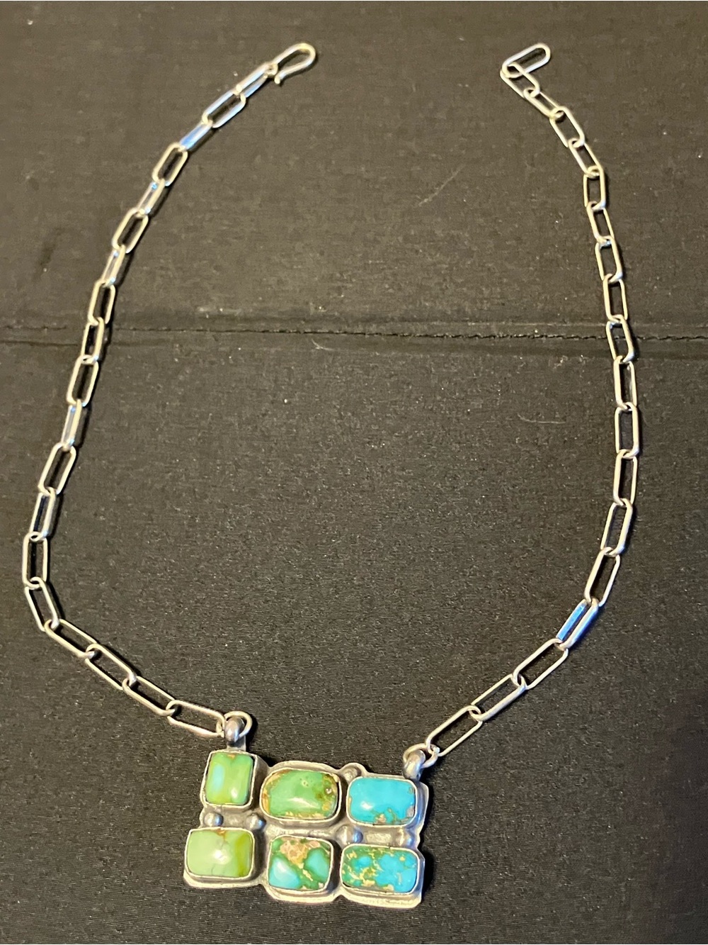 Vintage Boyd Ashley Navajo Turquoise Necklace Sterling Silver Beautiful Piece